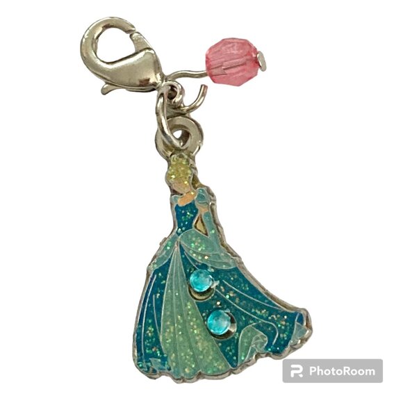 Vintage Disney Cinderella Clip On Charm Princess Zipper Pull Purse Signed Bead - Picture 3 of 10